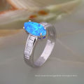 2018 new design blue fire opal ring with best quality and low price